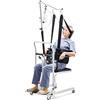VEVOR Sedia da Trasferimento Elettrica per Pazienti, Sedia a Rotelle con Imbracatura, Altezza Regolabile, Sedia Doccia Comoda da Comodino, Sedile Diviso a 180° e Padella per Anziani Disabili 99,7 kg