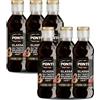 Ponti, Glassa all'Aceto Balsamico di Modena I.G.P., Ideale per Tutte le Ricette, Gusto Pieno ed Agrodolce dall'Acidità Moderata, 100% Made in Italy, Set da 6 bottiglie da 250 g