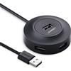 Ugreen 20277 - USB 2.0 Hub 4 Porte per Cellulari, ebooks, Tablets, Tastiera, Mouse e Lettori di Carte, Nero