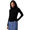 Calvin Klein Jeans Woven Label Roll Neck Sweater J20j224225, Maglione a collo alto Donna, Nero (Ck Black), L