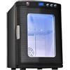 BLUNOA 25L Mini Frigo Con Finestra Frigorifero Da Tavolo Reefer Elettrico Portatile Con LED Controllo Della Temperatura Riscaldatore Per Alimenti Raffreddatore Per Bevande Per Auto, Case, Uffici AC + DC ( Co