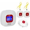 Chatthen Salvavita Anziani, Pulsante Salvavita Anziani WiFi, App Tuya Smart/Smart Life per Ricevere Notifiche da Remoto (Supporto solo 2.4GHz Wi-Fi), 1 Ricevitore + 2 Pulsante+1 Bracciale