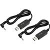 YOKIVE 2pz DC 5V a DC 12V USB Step Up Voltaggio Convertitore, Cavo Alimentazione con DC Gomito jack 3,5mm x 1,35mm, Ottimo per Router,fotocamera (Nero, 6W 1A)