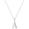Clearine Collana Argento 925 Zirconia cubica 26 lettere alfabeto fascino personalizzato pendente A