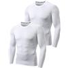 LAFROI 2-Pack Maglia Termico Protettiva da Uomo, a Maniche Lunghe, a compressione-MJSY01C White Size SM