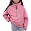 Happy Cherry Maglia Stitch Bambina Maniche Lunghe Felpa Calda con Mezza Cerniera Pullover Top Sportivo con Colletto per Ragazze 11-12 Anni, Rosa