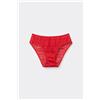 Tezenis Slip Classico In Pizzo Donna Rosso