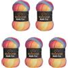 Wollbiene 5 gomitoli di lana Batik Fine da 100 g, 500 g, con gradiente, multicolore (5040 arcobaleno)