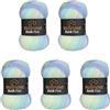 Wollbiene 5 gomitoli di lana Batik Fine da 100 g, 500 g, con gradiente, multicolore (5010, blu, verde, acqua)