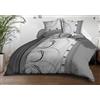 Le linge de Jules Parure lenzuolo piano + lenzuolo con angoli 140 x 190 + 2 federe, in microfibra, morbido e resistente, facile da pulire, colore: grigio