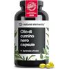 natural elements Olio di semi di cumino nero spremuto a freddo (Nigella sativa originale) - 400 capsule in una fornitura di 6 mesi - 1000 mg di olio di semi di cumino nero - Eletto PRODOTTO DELL'ANNO 2026