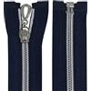 Aerzetix - C64105 - Set di 10 Cerniere Lampo a Spirale N°5 80cm separabile autobloccante - Rete in Nylon Argento - tiretto cursore in Metallo - Colore Blu Scuro - merceria