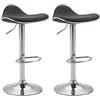 CLP Set 2 Sgabelli Bar Shanghai in Stoffa I Coppia Sgabelli Alti Cucina Girevoli E Regolabili 60-80 CM I Sedie Design Imbottite, Colore:Grigio Scuro