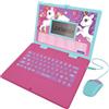 Lexibook, Unicorno, Computer educativo bilingue Inglese/Italiano, Giocattolo per Bambini con 124 attività e Giochi di Lingua, Scrittura, Matematica, logica e Musica, Rosa, JC598UNIi5