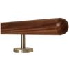 TIBU Noce ringhiera corrimano scale manico in legno dritto supporto in acciaio inox, lunghezza 30-500 cm da un unico pezzo/ad esempio lunghezza 30 cm con 2 supporti dritti - estremità = semisfero fresato