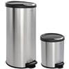 happimess HPM1001A Step-Open mini cestino della spazzatura, per casa, ufficio, cucina cestino, grande: 30 litri, piccolo: 5 litri, acciaio inox/nero