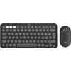 Logitech Pebble 2 Combo, kit tastiera e mouse wireless discreto, portatile e personalizzabile, Logi Bolt, Bluetooth, Easy-Switch per Windows, macOS, iPadOS, Chrome - Layout Italiano QWERTY, Grafite