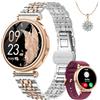 Fitnynxos Smartwatch Donna, 1.27 HD Orologio Smartwatch con Chiamate, 24h Cardiofrequenzimetro Ciclo Mestruale SpO2 Sonno IP68 120+ Sport Contapassi Notifiche WhatsApp per iOS Android Oro Regalo