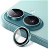 JETech Pellicola Fotocamera per iPhone 16 6,1 Pollici e iPhone 16 Plus 6,7 Pollici, 9H Vetro Temperato Cover Anello Individuale in Metallo, HD Chiaro, 1 Set (Verde Acqua)