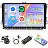 Inefala 2+64GB DAB/DAB+ Android 13 Autoradio per VW Passat Golf Jetta Polo Caddy Tiguan Stereo 9 Pollici Schermo Touchscreen con Wireless Carplay Android Auto con Bluetooth, SWC, GPS, Retrocamera AHD
