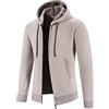 VaiKanhai Gioielli per bambini invernali con cappuccio solido con chiusura lampo Caldo Cardigan Cappotto Abbigliamento Uomo Elegante, beige., L