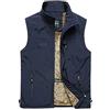 YOUCAI Gilet in Pile con Cerniera Intera E Tasche Bodywarmers Giubbino Smanicato da Lavoro Caldo Softshell Senza Maniche Giacca,Blu,XXL