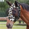 Adiwo Maschera Antimosche per Cavallo, Maschera Mosche Cavallo Rete Morbida con Paraorecchie, Elasticità Maschera da Mosca per Cavallo con Protezione UV, Anti Mosca, Zanzare(stampa leopardata)