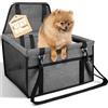 CIMOYBAI Seggiolino auto per cani di piccola e media taglia, molto stabile, per cani di piccola e media, Oxford, traspirante, lavabile, per sedile posteriore, pieghevole, grigio scuro