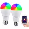 EXTRASTAR Lampade LED Smart WiFi E27 15W, 2 Pezzi, Faretto LED RGB+CCT Dimmerabile, Controllo APP, Compatibile con Amazon Alexa e Google Home