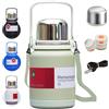 Pauzema Borraccia Termica 600ml in Acciaio Inox 316, 16h Calda/26h Fredda, Senza BPA e A Prova di Perdite per Tè, Caffè, Latte, Bevande Gassate | Con Tracolla e Manico - Verde