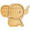 Koko Kids® Piatto a ventosa per bambini ~ Piatto elefante in bambù per neonati e bambini con forte aspirazione