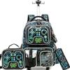 HTgroce Zaino Trolley Scuola Elementare Bambino Trolley Scuola Bambino, Kit da Viaggio Scolastico 3 in 1 Trolley Bambino da Viaggio Regali per la Scuola per Ragazzi
