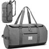 TAIHOYIN Borsa da viaggio con scomparto per scarpe 60L, grande borsa sportiva, zaino da uomo e da donna, impermeabile, weekender, bagaglio a mano, grigio., 60L-Standard