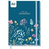 Häfft Rubrica paper&you® piccola A6+ per contatti e appunti Happy Flower | Per contatti e compleanni: 160 pagine in carta premium da 120 g/m², indice A-Z, elenco delle password e pagine per appunti