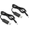 PATIKIL 6W 1A USB Step Up Tensione Convertitore, 2pz DC 5V To DC 12V Alimentazione Alimentazione Adattatore Jack 3.5x1.35mm Cavo per Router LED Lampada Altoparlanti