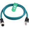 HangTon Cavo Ethernet M12 A-Codifica 8 pin femmina a RJ45 Cat-7e Patch Cord per l'applicazione di automazione della rete Profibus del sensore dell'attuatore industriale 1m