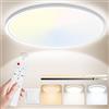 Yexati Plafoniera LED Soffitto Dimmerabile 24W 3200LM, Lampada da Soffitto con Telecomando 3000K-6500K IP54 Rotonda Piatta Sottile per Soggiorno Bagno Cameretta Cucina Seminterrato Ufficio Ø29.5CM