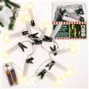 MIJOMA Catena luminosa a LED con 10 candele e clip, lunghezza 3 m, funzionamento a batteria, timer 6/18, flessibile e ideale per decorazioni natalizie