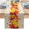 Aoreun Runner da Tavolo Autunnale, 183 x 33 cm Runner da Tavola Autunnale con Foglie d'Acero, Tovaglia da Tavola Autunnale Decorazioni Autunno Raccolto Festa a Tema