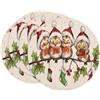 Bseical 4 Pezzi Sottopiatti Natalizi, 35 cm Tovagliette Natalizie Rotonde, Lino Tovagliette Lavabili, Antiscivolo Sottopiatti Natale, Sottopiatto Natalizio Per La Tavola E Decorazioni Natalizie