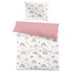 Yasida Biancheria da letto arcobaleno, 135 x 200 cm, in microfibra colorata per bambini, con arcobaleno, nuvole, stelle, lune, cuori per ragazze, set copripiumino 135 x 200 cm e federa 80 x 80 cm
