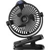 Minthouz Ventilatore da tavolo con clip, ventilatore USB da 8000 mAh, mini ventilatore portatile a 5 velocità, ventilatore a soffitto silenzioso, ideale per campeggio, passeggini, casa, ufficio