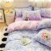 Koudi Biancheria da letto da bambina, 155 x 220 cm, motivo tulipano, in morbida microfibra, copripiumino con chiusura lampo e federa da 80 x 80 cm