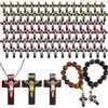 saijer Crocifisso, 90 Pezzi Ciondoli A Croce In Legno Croce In Legno Stampato Ciondolo Piccolo Crocifisso Ligneo Pendenti A Croce In Legno per Produzione Gioielli Della Collana Del Braccialetto Fai