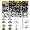 Nadisean 300 Pezzi Bottoni Automatici a Pressione, 15mm Bottoni a Pressione Metallo di 3 Colori, Bottoni Automatici Metallo, Bottoni Automatici In Acciaio Inox con Strumenti per Cuoio Camicia Zaini