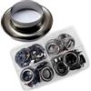 RERI Set di occhielli neri Φ14 mm con occhielli per lacci, vestiti, zaino, pelle