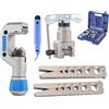 KATSU Tools KATSU Strumento di svasatura tagliatubo kit di taglierine per utensili svasatori per tubi 45 gradi tipo conico eccentrico, 6-19mm, 1/4 - 3/4 per tubi di rame alluminio