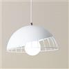 Mengjay Lampada a Sospensione E27 Vintage Industriale Edison Lampada a Soffitto Metallo Plafoniera Lampadario Pendente Lampada per Bar Ristorante Retro (Bianco)