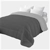 Corredocasa Piumone Letto Singolo Invernale, Made in Italy - Morbido Double Face, Trapunta Invernale da 350gr/mq Microfibra Manopesca Traspirante e Anallergica (Grigio Scuro/Grigio Chiaro, Singolo)
