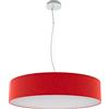 Olux ILLUMINAZIONE - Lampadario Soggiorno Moderno in Tessuto, Lampadario a Sospensione Ideale per Salotto e ogni stanza della Casa, Perfetto per Led, Made in Italy(Mod.Roary Slim-Rosso-60cm)